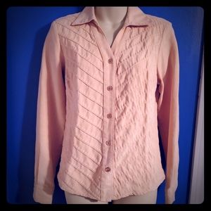 Retro Leather like cream fitted top